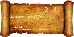 Kammer Artúr névjegykártya